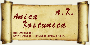 Anica Koštunica vizit kartica
